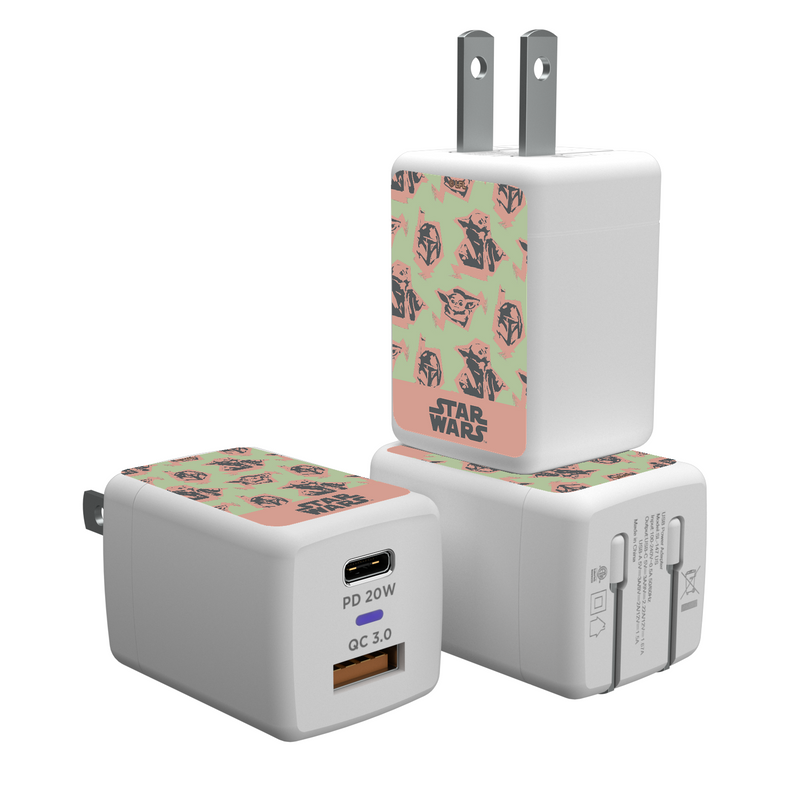 The Mandalorian Grogu Pattern USB A/C Charger