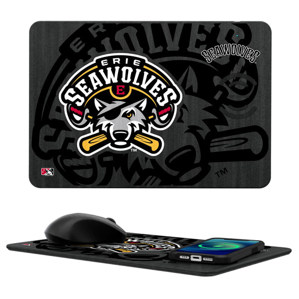 Erie SeaWolves Tilt 15-Watt Wireless Charger and Mouse Pad