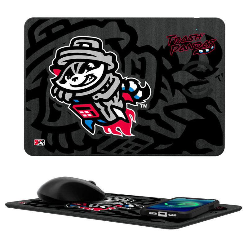 Rocket City Trash Pandas Tilt 15-Watt Wireless Charger and Mouse Pad