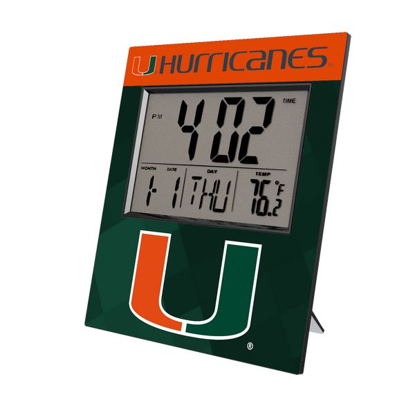 Miami Hurricanes Color Block Wall Clock