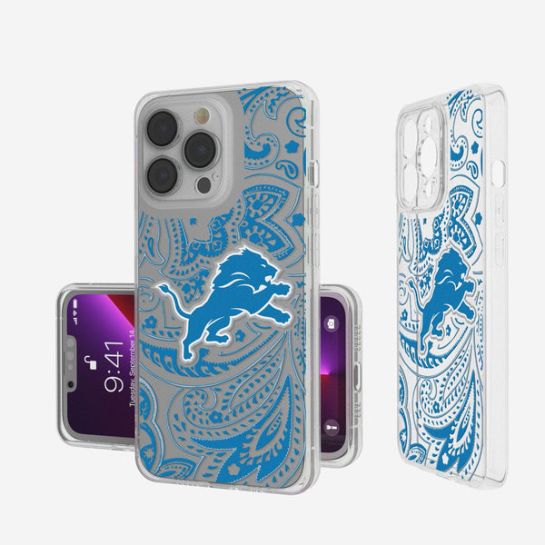 Detroit Lions Paisley iPhone Clear Case