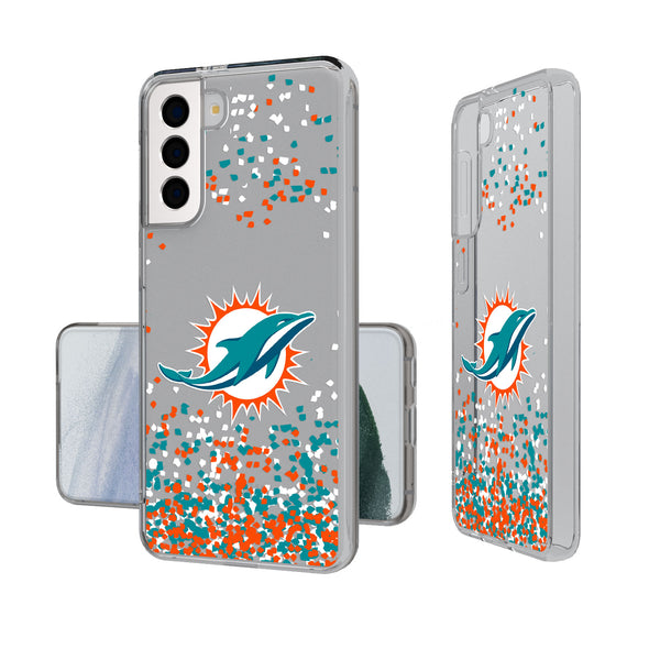 Miami Dolphins Confetti Galaxy Clear Case