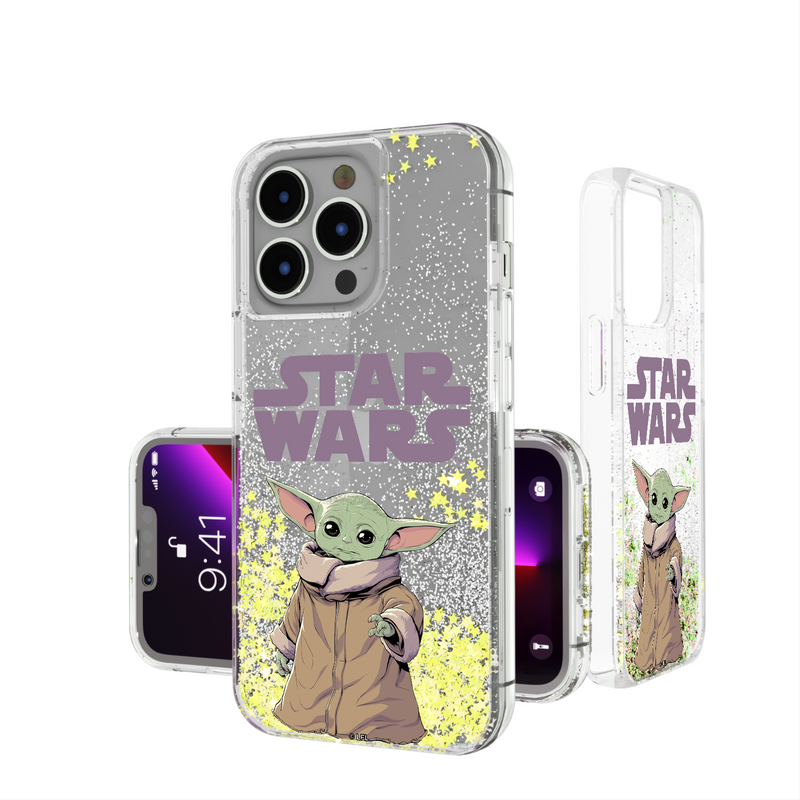 The Mandalorian Grogu Color Block iPhone Glitter Phone Case