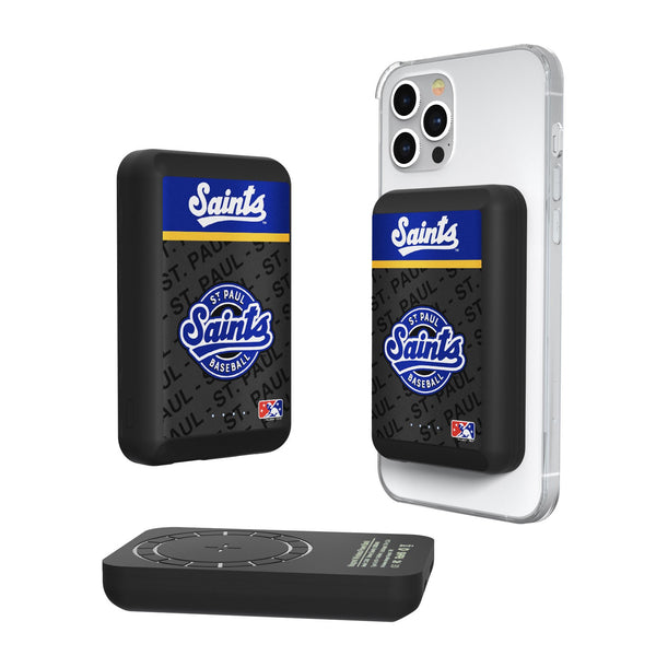 St. Paul Saints Endzone Plus Wireless Mag Power Bank