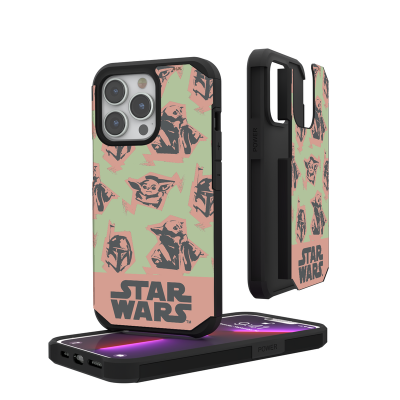 The Mandalorian Grogu Pattern iPhone Rugged Phone Case