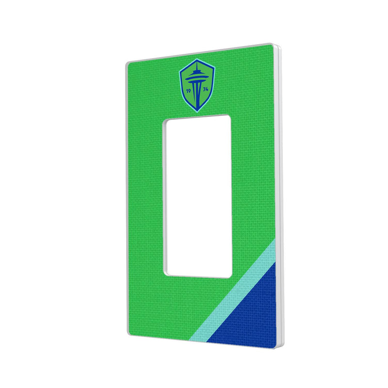 Seattle Sounders FC   Solid Diagonal Strip Hidden-Screw Light Switch Plate