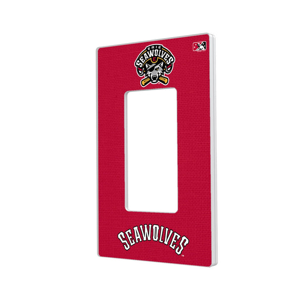 Erie SeaWolves Solid Hidden-Screw Light Switch Plate - Single Rocker