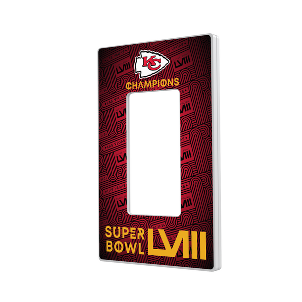 Kansas City Chiefs 2024 Super Bowl Hidden-Screw Light Switch Plate