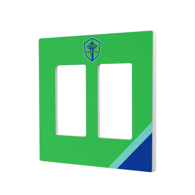 Seattle Sounders FC   Solid Diagonal Strip Hidden-Screw Light Switch Plate