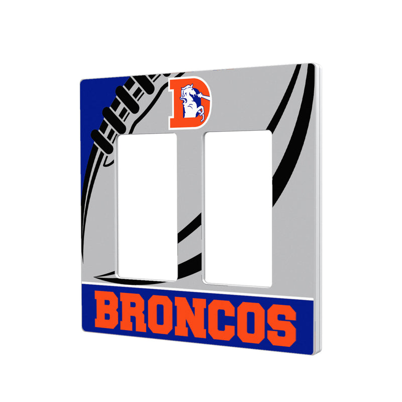 Denver Broncos 1993-1996 Historic Collection Passtime Hidden-Screw Light Switch Plate - Double Rocker