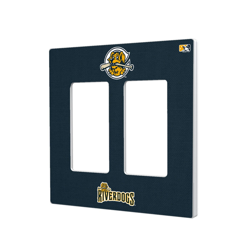 Charleston RiverDogs Solid Hidden-Screw Light Switch Plate - Double Rocker