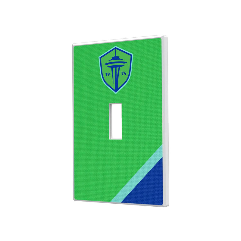 Seattle Sounders FC   Solid Diagonal Strip Hidden-Screw Light Switch Plate