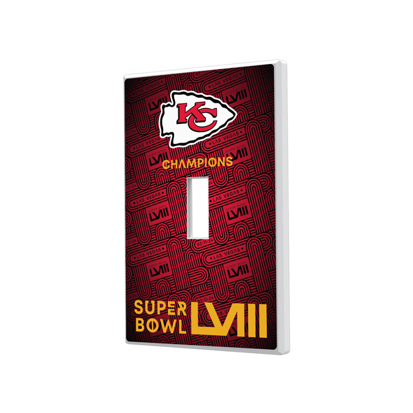 Kansas City Chiefs 2024 Super Bowl Hidden-Screw Light Switch Plate