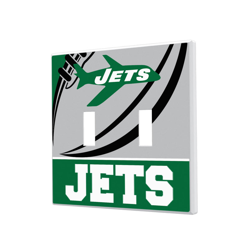 New York Jets 1963 Historic Collection Passtime Hidden-Screw Light Switch Plate - Double Toggle