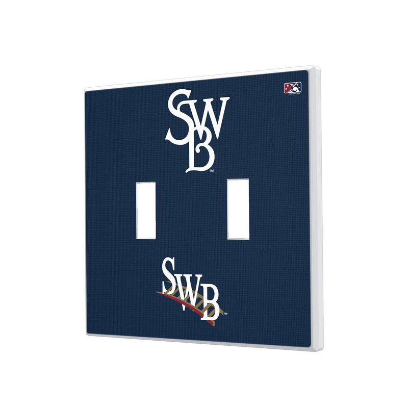 Scranton/Wilkes-Barre RailRiders Solid Hidden-Screw Light Switch Plate - Double Toggle