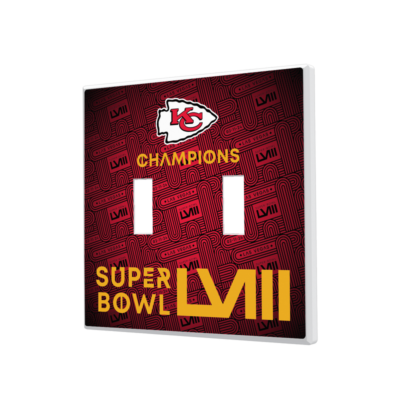 Kansas City Chiefs 2024 Super Bowl Hidden-Screw Light Switch Plate