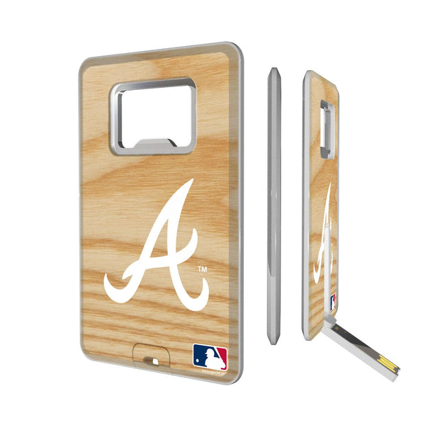 Atlanta Braves Wood Bat Credit Card USB Drive with Bottle Opener 32GB