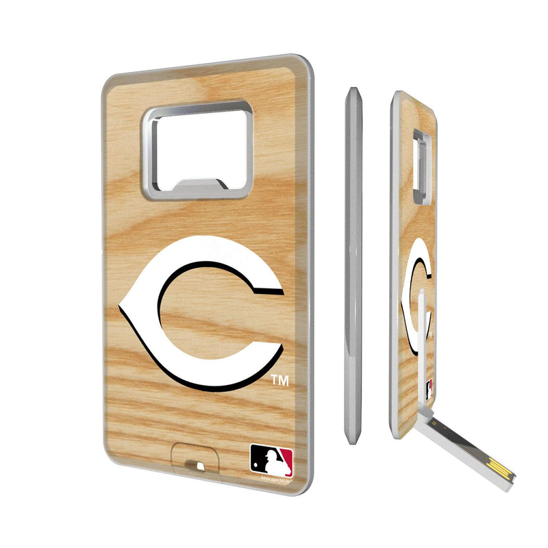 Cincinnati Reds Wood Bat Credit Card USB Drive with Bottle Opener 32GB