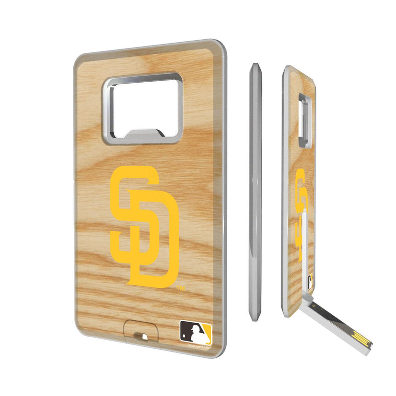 San Diego Padres Wood Bat Credit Card USB Drive with Bottle Opener 32GB