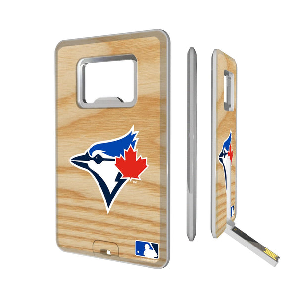 Toronto Blue Jays Wood Bat Credit Card USB Drive with Bottle Opener 32GB