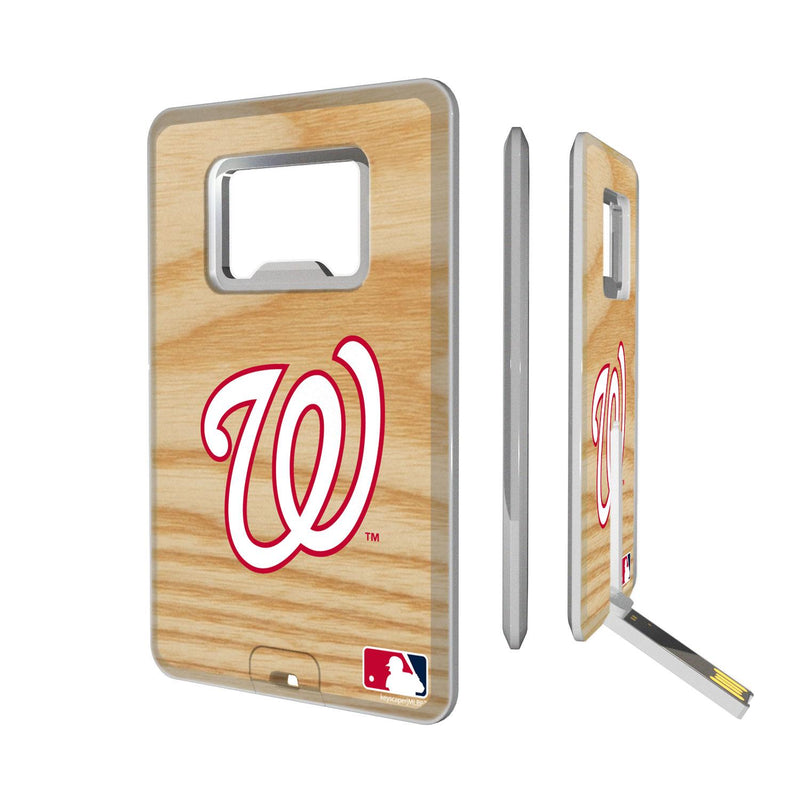 Washington Nationals Wood Bat Credit Card USB Drive with Bottle Opener 32GB