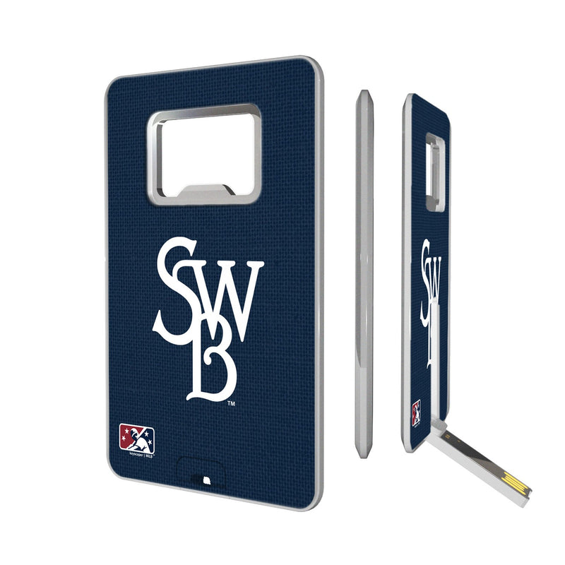 Scranton/Wilkes-Barre RailRiders Solid Credit Card USB Drive with Bottle Opener 32GB