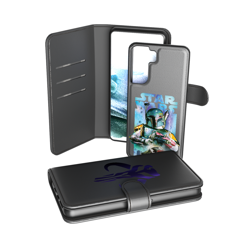 Star Wars Boba Fett Portrait Collage Galaxy Wallet Phone Case